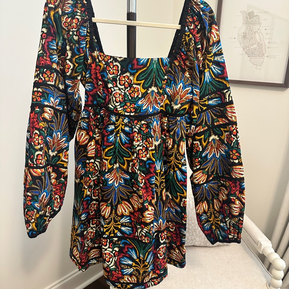 Olivaceous Multicolor Long Sleeve Dress